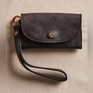 Free People Black Leather Bag Lanyard